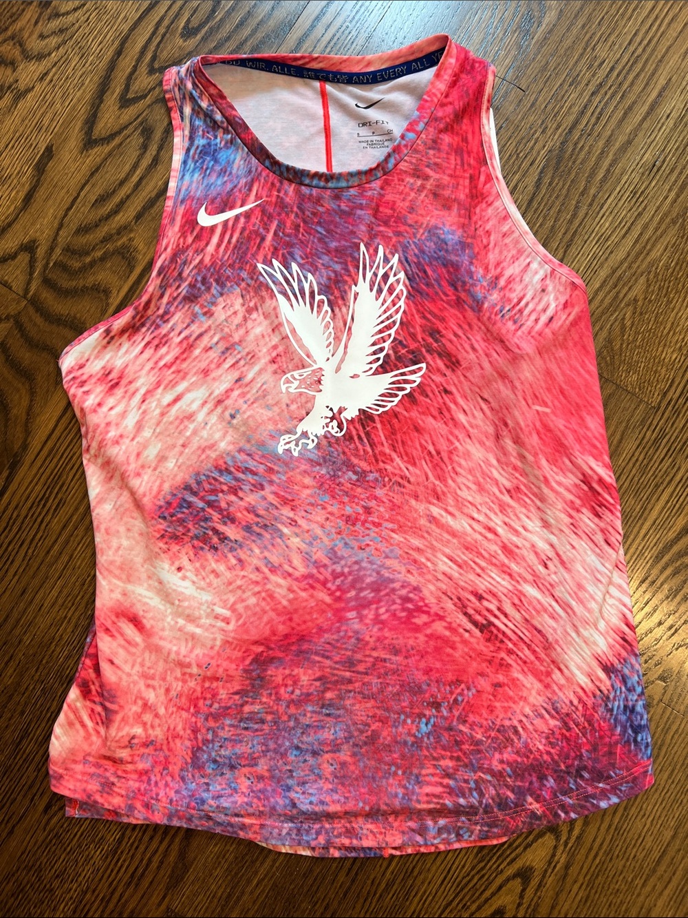 Nike Dri-fit Sleeveless Tank. Multi color Tie Dye Eagle USA. NWOT. Size Small
